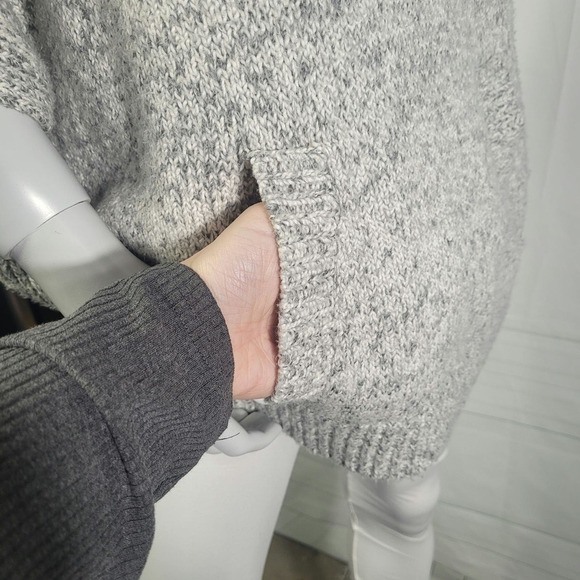 Lou & Grey Poncho Dolman Batwing Marled Sweater - Layering Cream & Grey Sz. XS/S - Picture 6 of 9